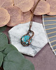 wisiory Miedziany wisiorek wire wrapping z turkusem #536 2