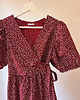 sukienki maxi damskie Sukienka kopertowa z falbaną / MARGARITA RED/ 3