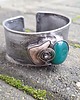 bransoletki wire wrapping Krzemień pasiasty i agat - bransoletka regulowana 4