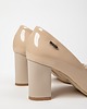 czółenka damskie SKÓRZANE CZÓŁENKA ZAPATO 042 KOLOR BEŻ LAKIER 2