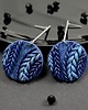 kolczyki z masy plastycznej Wełniane sploty - granatowe kolczyki 3