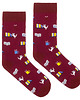 skarpetki męskie Skarpetki czerwone koty i książki skarpetki we wzory Kabak 4