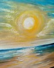 obrazy Obraz Olejny 50x70 Abstrakcja Wschód Słońca Morze Góry Szpachelka Woda 6