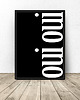 plakaty Czarny plakat z napisem "Oui, oui" 1