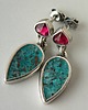 kolczyki wire wrapping -kupryt i granat- 6