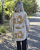 bluzki kimonowe damskie Kimono 100% len w kwiaty, wiązane paskiem. 5