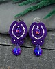 kolczyki soutache Kolczyki sutasz fioletowe sztyfty wieczorowe z kryształkami Velo 2