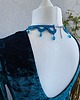 chokery Morski petrol choker naszyjnik koronkowy 5