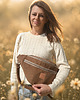 saszetka nerka Maxi nerka damska z tkaniny 'wool look' Orzech Laskowy 1