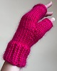 rękawiczki damskie Mitenki wełniane - magenta 3