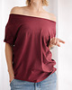 t-shirt damskie Zgaszony Bordo Oversize Bez Nadruku 1