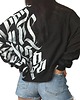 bluza bez kaptura damska Bluza Oversize z Ręcznie Malowaną Kaligrafią Gotycką 4