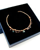 bransoletki wire wrapping Miedziana bransoleta z topazem i agatem 8
