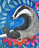 plakaty Flower Badger ilustracja drukowana 2