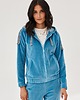 bluza z kapturem damska Bluza AMIKA z błękitnej welurowej dzianiny 2