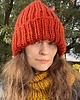 czapki damskie Zimowa czapka z wełny peruwiańskiej Lumi rudy brąz 1
