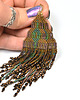 kolczyki szklane Foghar, brązowo-zielone "indiańskie" kolczyki, beading 4