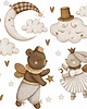 naklejki ścienne do pokoju dziecka Naklejki magiczne zwierzęta leśne chmurki i księżyc AM158 2