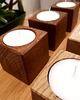 świeczniki i świece Zestaw 3 świeczników drewnianych z litego dębu na tealight 6