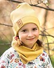 czapki dziecięce Czapka z kominem dziecięca wiosenna  - musztarda 1
