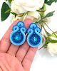 kolczyki soutache Gracia sztyfty sutasz niebieskie małe kolczyki z kryształkami 1