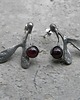 kolczyki wire wrapping Granat - sztyfty 1