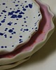 talerze, miski Talerz nakrapiany kobaltowy, różowy, ceramiczny ręcznie robiony 8