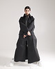 płaszcze damskie Parka Longline Collar Oversize czarny 7