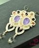 kolczyki soutache kremowo fioletowe kolczyki sutasz 2