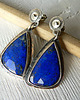 kolczyki wire wrapping lapis lazuli-duże krople-rezerwacja 1
