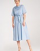 sukienki midi damskie Elegancka koszulowa sukienka bawełniana z paskiem na guziki do pracy - M1178 2