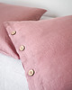 poduszki gładkie Lniana Poszewka Z Guzikami DUSTY PINK 1