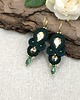 kolczyki soutache Kolczyki sutasz złoto zielone "Anya" delikatne romantyczne małe 2