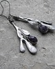 kolczyki wire wrapping Ametysty -  gałązki  -długie  kolczyki 2