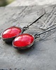 kolczyki wire wrapping Świetlista czerwień - kolczyki 1