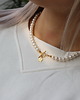 chokery Choker naszyjnik perły naturalne literka- srebro 925 pozłacane 3