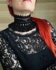 chokery Szydełkowy koronkowy czarny naszyjnik retro 1