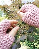 rękawiczki damskie Mitenki bawełna merino COSY różowe 1