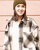 czapki damskie Oliwkowa Czapka Beanie z podwójnym brzegiem 3