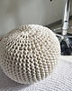 pufy do siedzenia Pufa jasny ecru bawełniana okrągła handmade 1