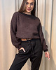 swetry damskie Sweter boucle Marrone 2