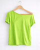 t-shirt damskie Koszulka Fluo zielona Oversize Bez Nadruku 2