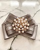 broszki Szara Brosza   z perłami  NEW 3