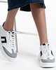 sneakersy damskie Sneakersy skórzane -  biało/czarne/popiel  (7205) 8