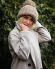czapki damskie WOOLY POM POM wełniana czapka z dużym pomponem 4