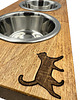 dla zwierząt różne Drewniany stojak BUKOWY na miski dla kota 2
