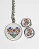 klipsy Naszyjnik i klipsy - Folkowe serce 1