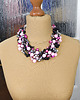 kolie 6987 Naszyjnik handmade: mix różu, szarości i czerni 4