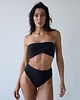 stroje kąpielowe i kostiumy kąpielowe damskie Chia Dół - Simple Black Dół kąpielowy bikini z wysokim stanem 1