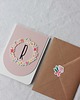 kartki scrapbooking Rózia. Zaproszenia urodzinowe z kolorowym kwiatowym wiankiem 5